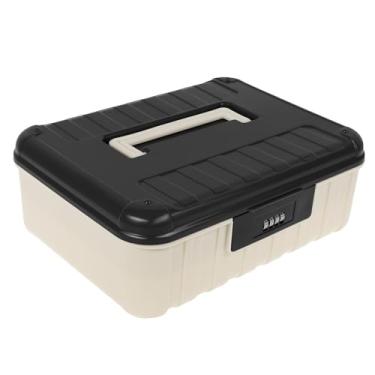 Imagem de Recipiente de armazenamento de código, organizador de plástico, caixa de documentos e identidade, recipiente de privacidade multiuso com trava de combinação, 8 L, camadas duplas para escritório em