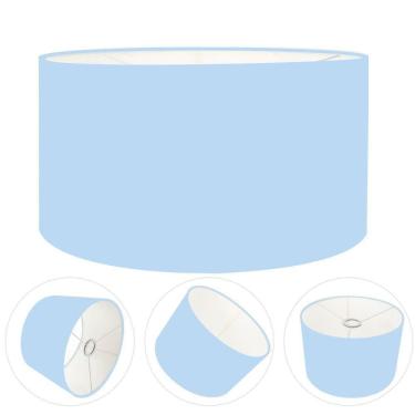 Imagem de Cúpula Abajur Cilíndrica Cp-7023 ø50x21cm Azul Bebê