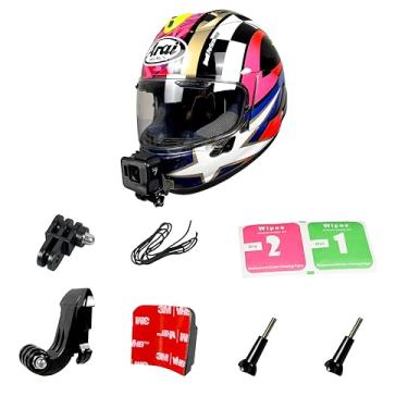 Imagem de JINGXIN Suportes de capacete para Arai Rx7x, suporte adesivo de capacete curvado com acessórios de fixação de fivela de gancho J, compatível com GoPro, Insta360, DJI e a maioria das câmeras de ação.