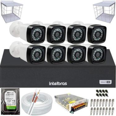 Imagem de Kit 8 Câmeras de Segurança Full Hd 1080p grades de proteção Dvr Intelb