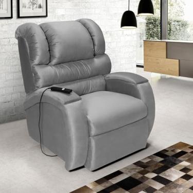 Imagem de Poltrona Lift Imperial Reclinável Motorizada Idosos e Pós-Cirúrgico Suede (CINZA)