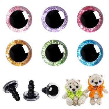 Imagem de Safety Eyes MUCUNNIA 25 mm Glitter Plastic para Amigurumi 96 unidades