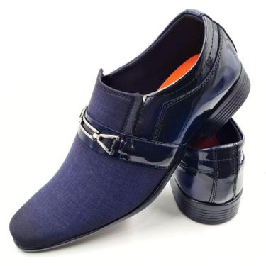 Imagem de Sapato Social Azul com Mescla em material sintético - NDS, 44