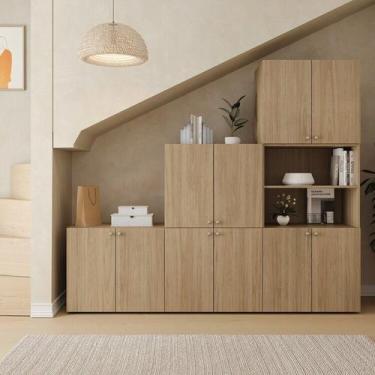 Imagem de Estante Modular 3 Módulos 10 Portas 2 Kit Prateleira Frame CabeCasa Ma