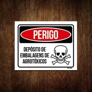 Imagem de Kit 10 Placas Perigo Deposito Embalagens Agrotóxicos - Sinalizo.Com