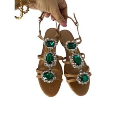 Imagem de Sandalia Uza Camel Com Pedras-Feminino