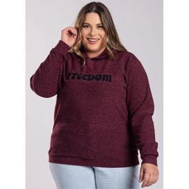 Imagem de Jaqueta Feminina Plus Size Bouclê Capuz Aplique Frente - Serena-Feminino