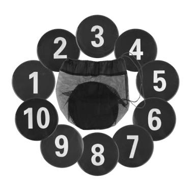 Imagem de UGPLM 10 marcadores de piso numerados, almofadas de marcação de treinamento, equipamentos de exercício, marcadores de disco plano para atividades esportivas, Preto