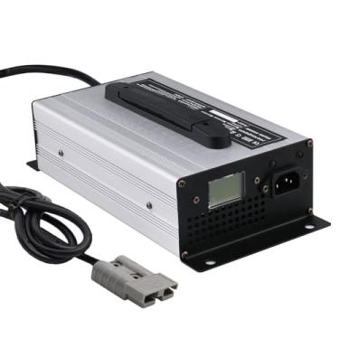 Imagem de Lzyjckh Carregador de Bateria para Empilhadeira 1200W 36V 25A com Display LCD, Plugue Anderson 120A/175A/350A para Lavadora de Pisos, Carrinho de Golfe, Empilhadeira,Silver 36v 25a,175A