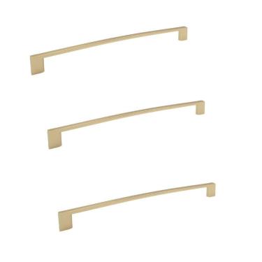 Imagem de Kit 3 Puxador Dourado Fosco Il 950 Italy Line Metal 224Mm