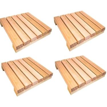 Imagem de 4 Deck de Madeira Modular 40x40 cm Jardim Plantas Tablado - Art  Lar A