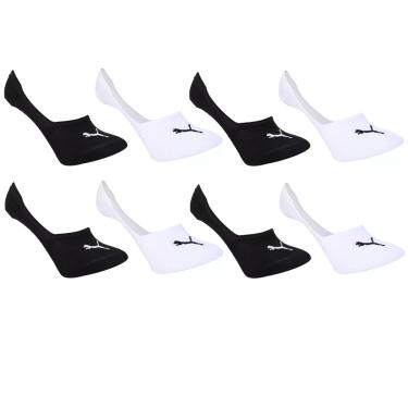 Imagem de Kit 8 Pares de Meia Puma Sapatilha Invisível Feminino - Preto e Branco