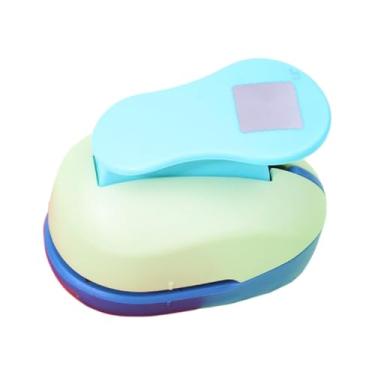 Imagem de Fancyes Furador de papel para borda de carimbo, furador de papel para artesanato, versátil, leve para papéis, arte, portátil, fácil de pressionar, suprimentos, Azul, 9 Cm X 5.6 Cm X 7.2