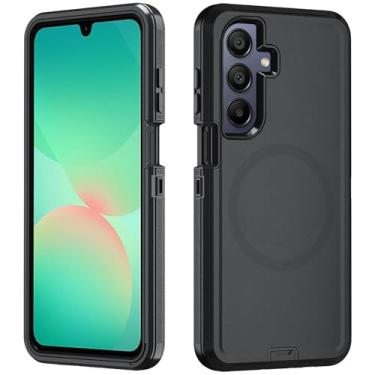 Imagem de Asuwish Capa de telefone para Samsung Galaxy A26 5G com protetor de tela de vidro temperado Capa magnética híbrida à prova de choque rígida protetora à prova de quedas acessórios resistentes A 26 26A