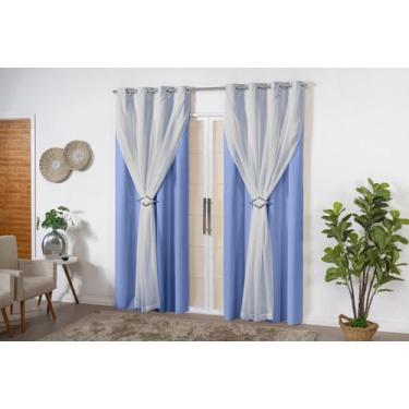 Imagem de Cortina Blackout PVC (plástico) com VOIL e PRESILHA para Sala ou Quart