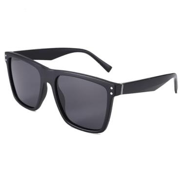 Imagem de Óculos de sol masculino feminino polarizado grande retrô armação quadrada, Areia, preto, cinza, 53MM