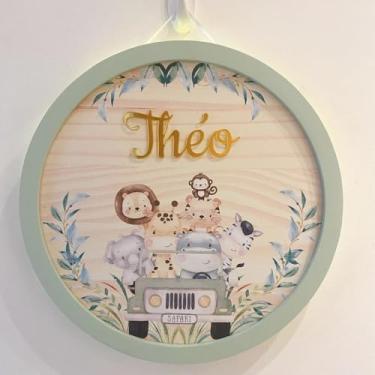 Imagem de Porta Maternidade Led Jipe Safari mdf e Espelho