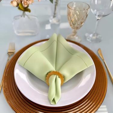 Imagem de Kit Guardanapo De Tecido Para Mesa Posta Ponto Ajour (8, Erva doce)