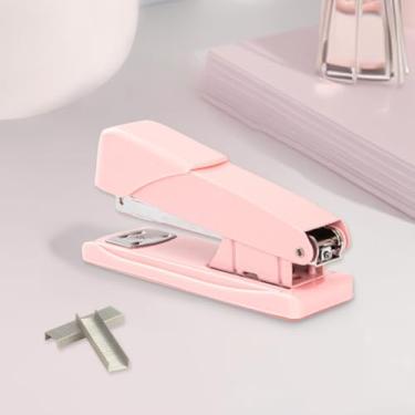 Imagem de Grampeador colorido Macaron para trabalho de mesa - grampeador pequeno para uso em casa, escola, negócios, grampeamento suave com design ergonômico