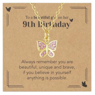 Imagem de Sepfavo Colar de borboleta de cristal para meninas, 6, 7, 8, 9, 10, 11, 12, 13, 16, 18, presente de aniversário, incrustado com zircônia, colar de diamante infantil hipoalergênico, 18, Aço inoxidável
