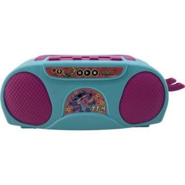 Imagem de Brinquedo STITCH Boom BOX Karaokê Infantil com Cabo P2 e Função Amplif