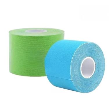 Imagem de Bandagem Elastica, Kit 2 Fita Bandagem Elástica Adesiva 5cm X 5m,Alivia A Dor Tape Fisioterapia(Kit 2(azul+verde))