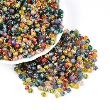 Imagem de 600 peças/50 g 4 mm Bicone Picasso tinta para assar contas de sementes de vidro pequeno mini pônei espaçadores soltos para pulseiras, colar de fabricação de joias, artesanato, suprimentos de cores