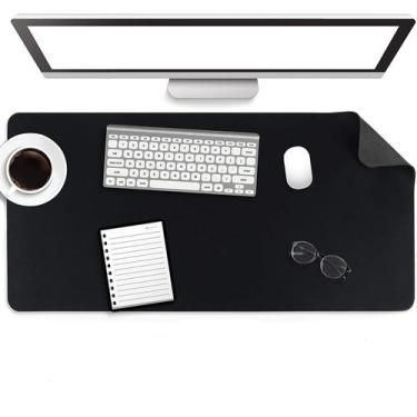 Imagem de Desk Pad 140x30 p/ Computador Notebook em Couro + porta copo - GENERTO