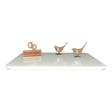 Imagem de Somente Tampo Retangular Laqueado Com Vidro 120x80 Branco