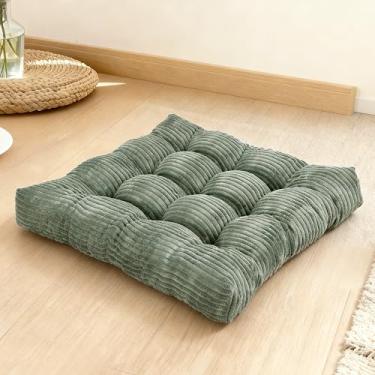 Imagem de zen shi fu Conjunto de almofadas de meditação, almofada de meditação de espuma viscoelástica para adultos sentados, almofadas de assento grandes quadradas espessas para ioga, sala de estar tatami (1
