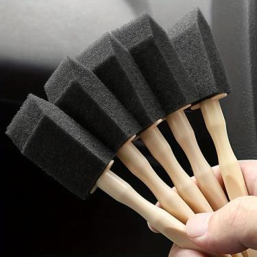 Imagem de 5 pincéis de tinta de espuma, pincel de espuma de 2,5 cm para pintura e vernizes de coloração e projetos de artesanato DIY