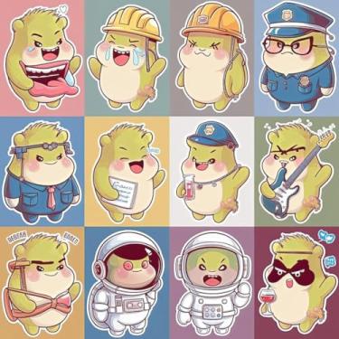 Imagem de Adesivo de Parede Infantil Kawai Cartoon com Personagens Diversos para Quarto e Caderno 30x30cm