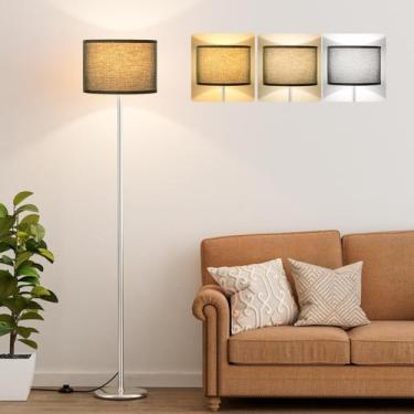 Imagem de Luminária de chão Ambimall Modern 152 cm com abajur preto/prata