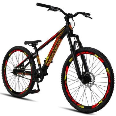 Imagem de Bicicleta Aro 26 Freeride X-rew Freios A Disco Coroa Única, Preto amar