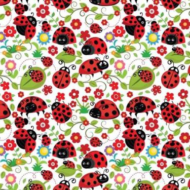 Imagem de Papel de Presente Bobina Couchê 60CM Joaninhas MOD. 195 - 100M - Gesse