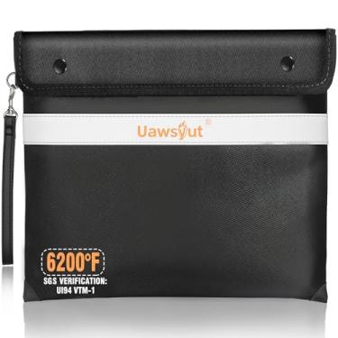 Imagem de Caixa de documentos à prova de fogo, bolsa organizadora de arquivos com isolamento térmico de 1,093 °C (preto)