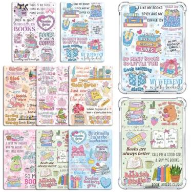 Imagem de Rngmsi Inserção de cartolina para capa transparente – 8 peças de inserções de cartolina para amantes de livros compatíveis com Kindle Paperwhite 11 a 12, 6,9 x 4,20 cm, papéis de animais fofos para