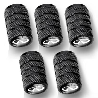 Imagem de 5 peças de tampas de haste de válvula de pneu, tampa de válvula protetora de pneu automotivo de metal, para Infiniti QX50 Q50 Q70 Q70L Q60 QX30 QX60 QX80 todos os modelos tampa de roda, peças de pneu