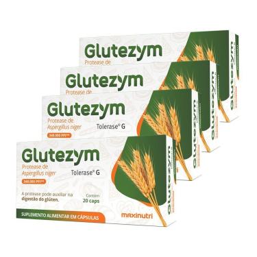 Imagem de Kit 4 Glutezym Auxilia Digestão Do Glúten Maxinutri 20 Caps