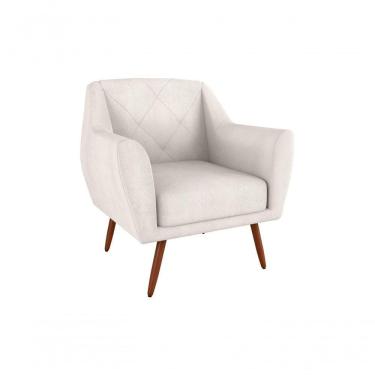 Imagem de Poltrona Cadeira Decorativa Pés Palito Veneza Matrix Boucle Bege