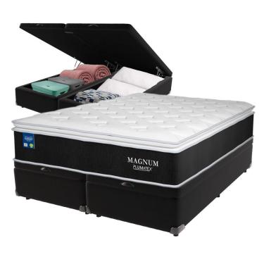 Imagem de Colchão Queen Magnum Plumatex E Box Com Baú Preto