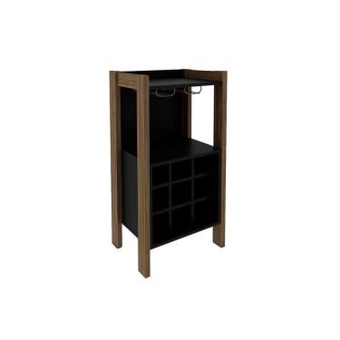 Imagem de Bar De Sala Jantar Az1032 Adega P- 9 Garrafas Nogal-preto - Tecno Mobili