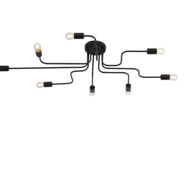 Imagem de Plafon Taschibra Cronos Preto Para 8 Lâmpadas E27 Bivolt