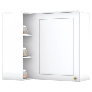 Imagem de Armario Aereo Canto Reto 1p Mdf 94x54 Cm Americana C359 Branco Henn Branco