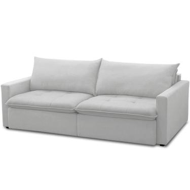 Imagem de Sofá Cama Retrátil Reclinável 208cm Lari F04 Bouclê Cinza