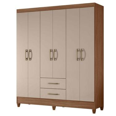 Imagem de Guarda Roupa Casal Panamá 6 Portas Carvalho Fendi - Moval