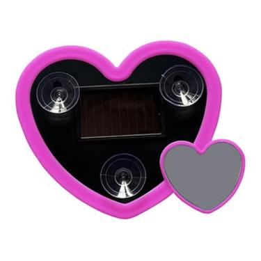 Imagem de JicSuXi Luz ambiente LED em formato de coração para carro, decoração moderna e romântica para interiores automotivos, alimentada por energia solar, ideal para, Rosa