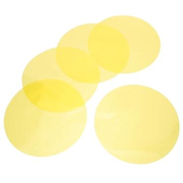 Imagem de Mobestech 5 peças de filme difusor de luz autoadesivo filme de correção de luz quente para lâmpadas, folha de gel que muda de cor para decoração de casa 10 cm amarelo