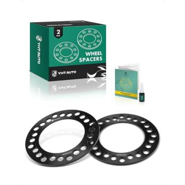 Imagem de YHTAUTO Espaçadores de roda de 8 x 6,5 pol/8 x 170 mm/8 x 180 mm 6 mm compatíveis com modelos Ford Chevrolet GMC Dodge Ram Hummer, furo central de 130 mm, 8 terminais, 2 peças, espaçadores de pneu