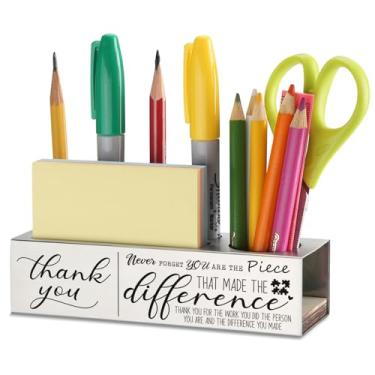 Imagem de PQUCXZ Thank You "You Are The Piece That Made the Difference" Semana de Apreciação de despedida Novo Presente de Promoção de Emprego, Organizador de Lápis de Escritório de Reconhecimento de Liderança